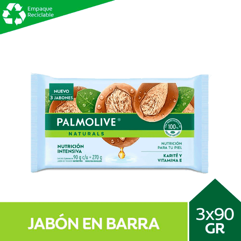 Jabón De Tocador PALMOLIVE Naturals Karite y Vitamina E 90g