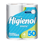 Papel Higienico HIGIENOL Rinde Hoja Simple 50mt 4u