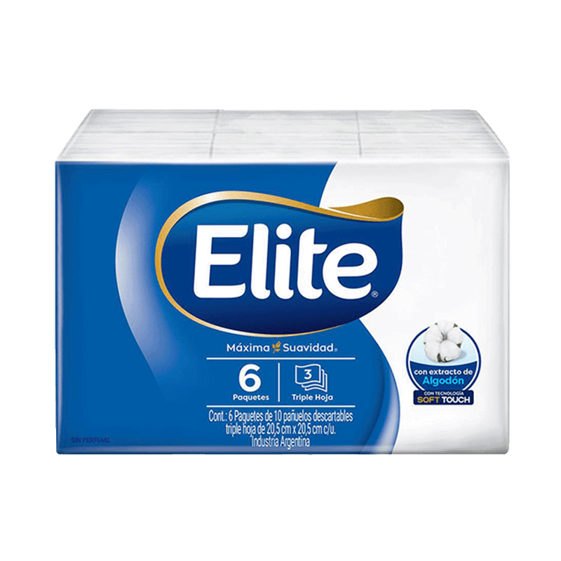 Pañuelos ELITE Maxima Suavidad 6u