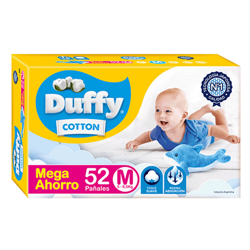 Pañales DUFFY Mega Ahorro M 52u