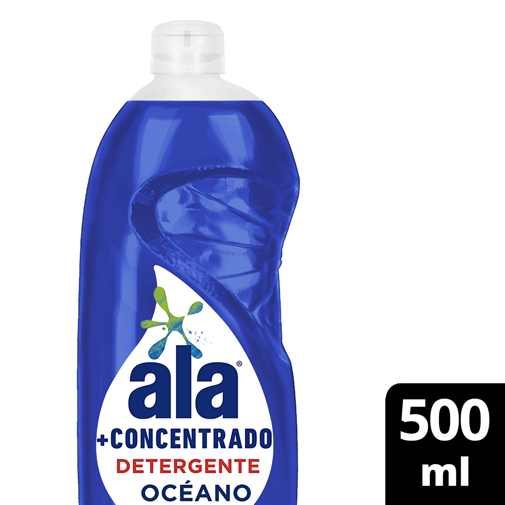 Detergente Líquido Ala + Concentrado Océano 500 ml