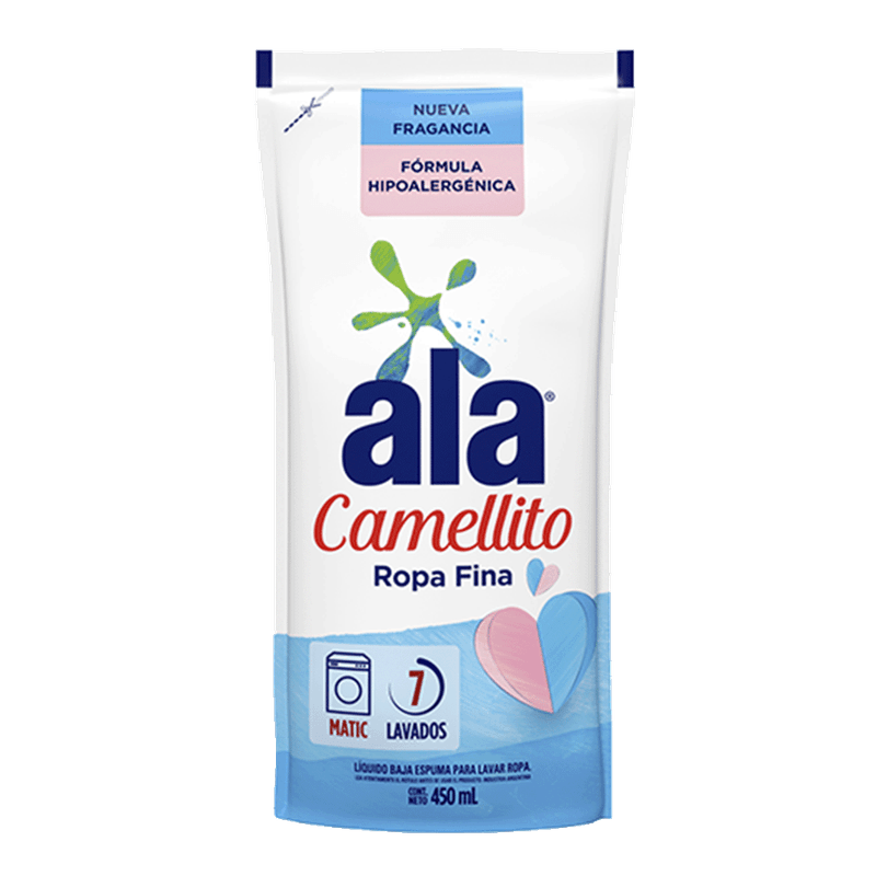 Jabon Liquido ALA CAMELLITO Ropa Fina Matic Doy Pack 450c