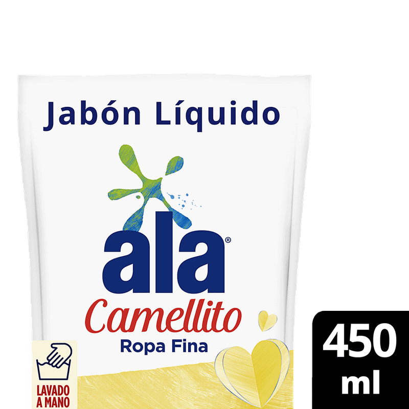 Jabon Liquido ALA CAMELLITO Ropa Fina Regular Doy Pack 450c