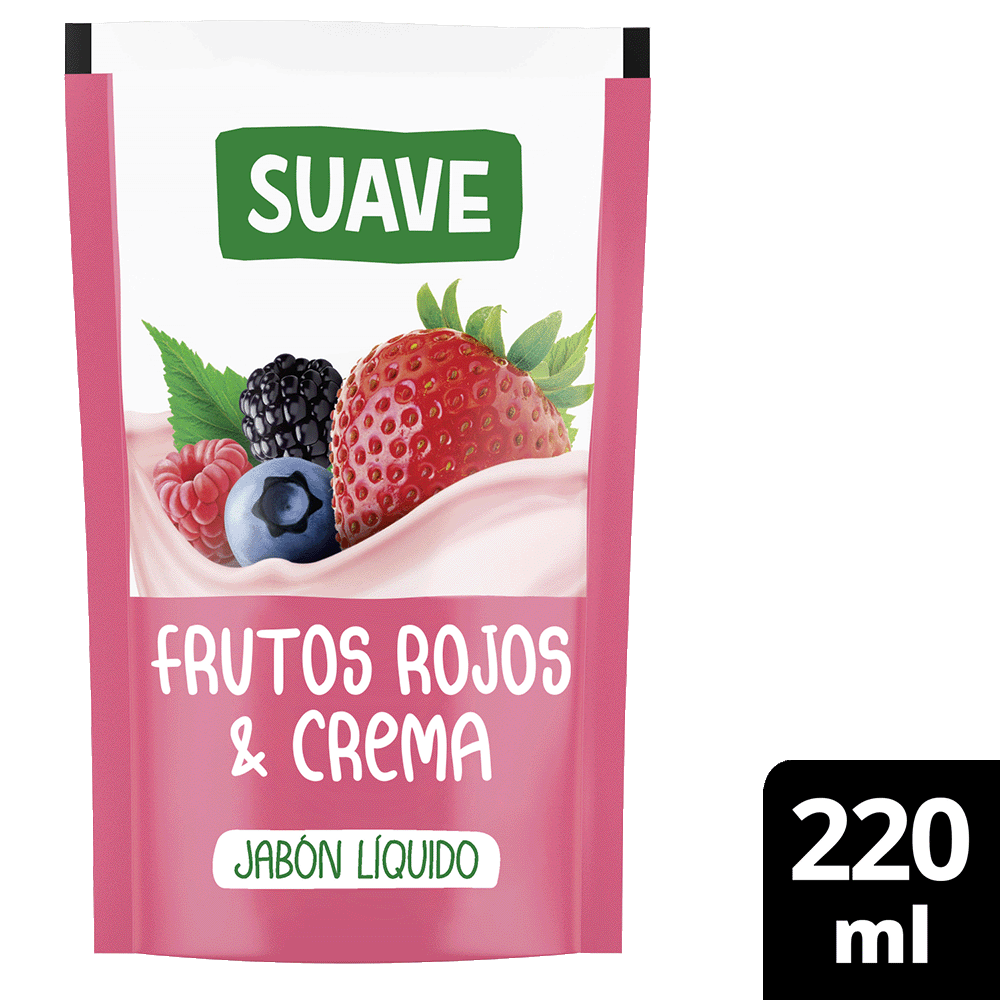 Jabón Líquido para Manos Frutos Rojos y Crema 220 ml Suave