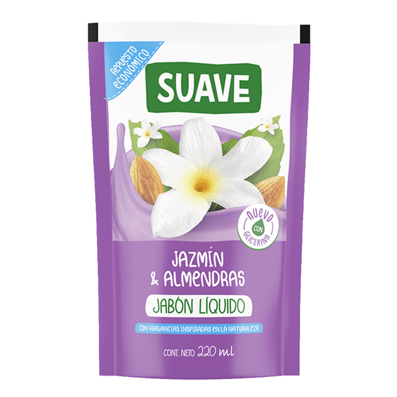 Jabon Liquido SUAVE Jazmin/Almendras Doy Pack 220ml