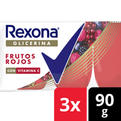 Jabon REXONA Glicerina Vitamina C Frutos Rojos Pack3 90g