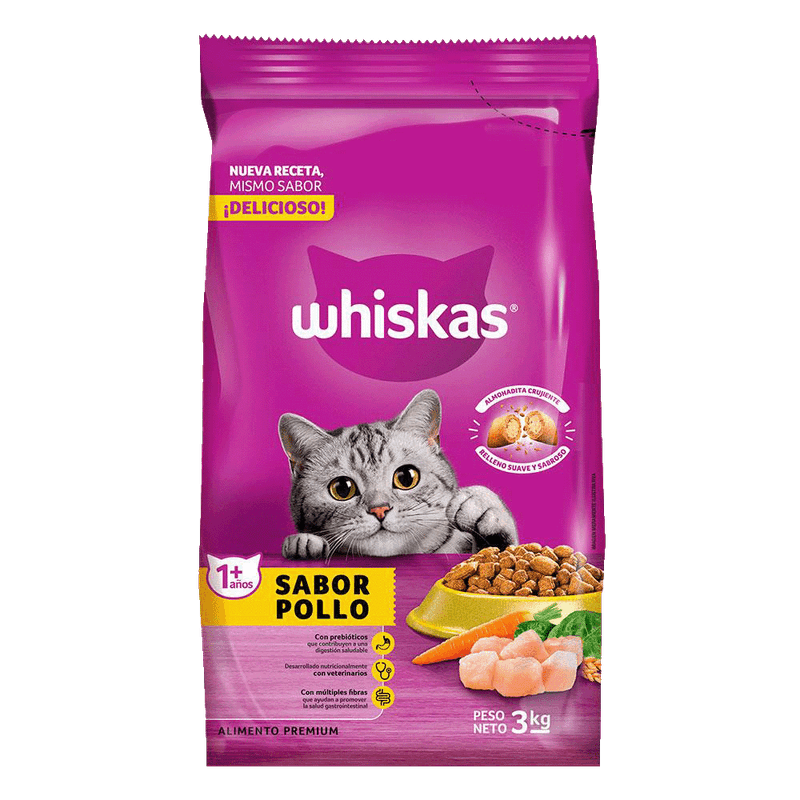 Alimento WHISKAS Pollo y Leche 3k