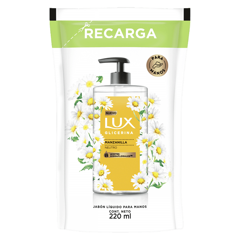 Jabon Liquido LUX Glicerina Manzanilla Doy Pack 220ml