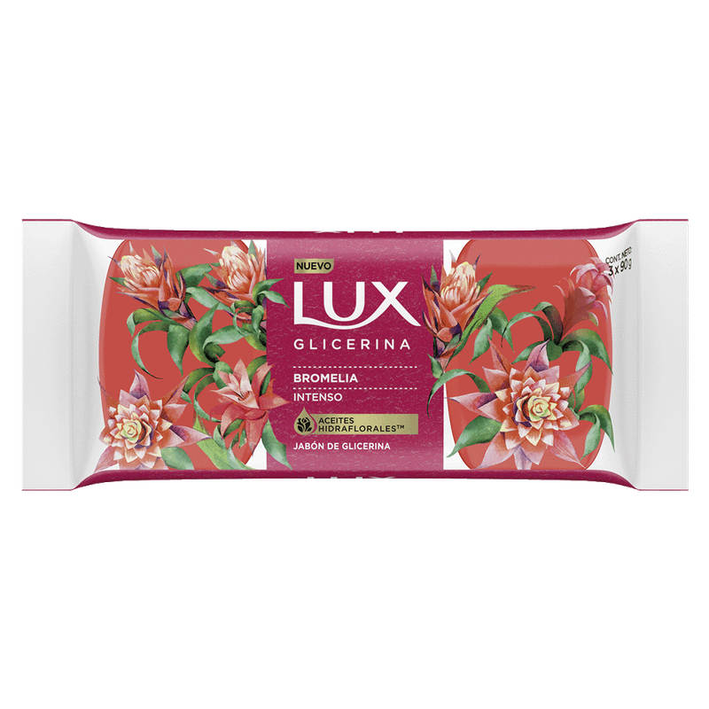 Jabon De Tocador LUX Glicerina Bromelia Pack3 90g