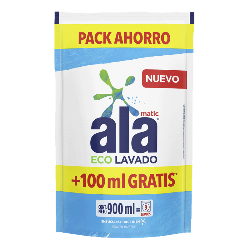 Jabon Liquido ALA Ecolavado Max Blancos Doy Pack 900ml