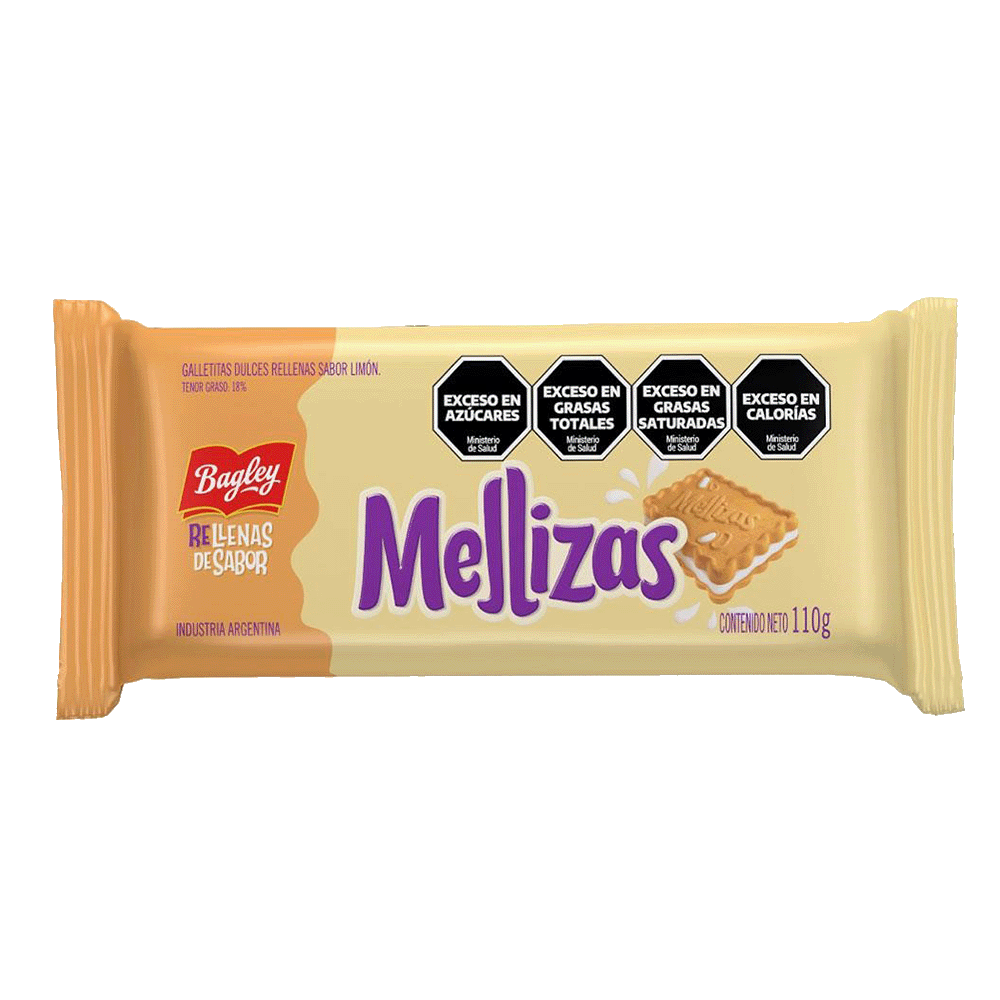 Galletitas Vainilla Rellena Limón Mellizas 110 gr