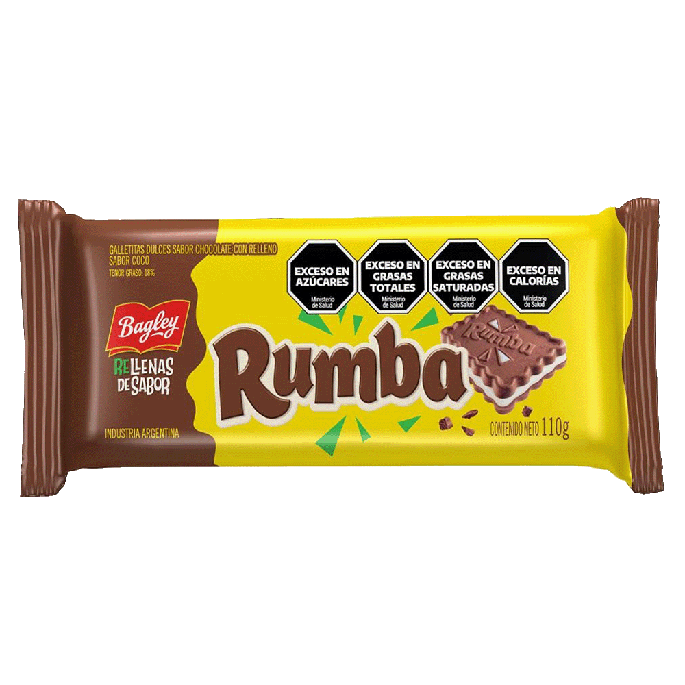 Galletitas Chocolate Rellena Coco Rumba 110 gr