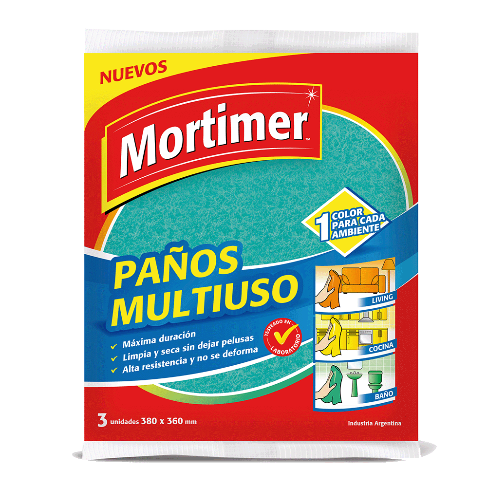 Pano Mortimer Multiuso Multicolor x 3 Unid