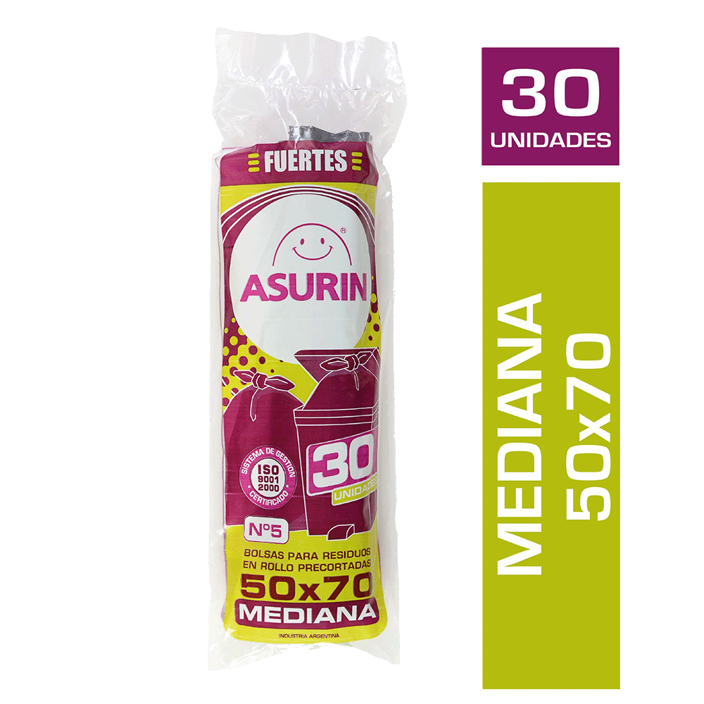 Rollo Bolsa Asurin N5 50 x 70 x 30 Unid Medianas
