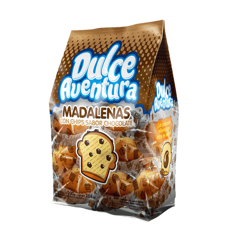Madalenas DULCE AVENTURA Vainilla Con Chips 200g