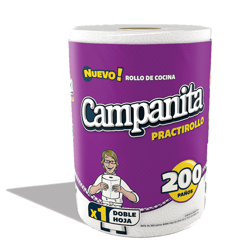 Rollo De Cocina CAMPANITA Practirollo 200 Paños 1u