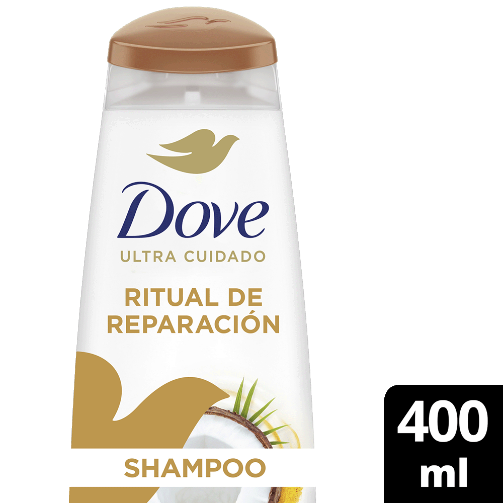 Shampoo Dove Ritual de Reparación Coco y Cúrcuma 400 ml