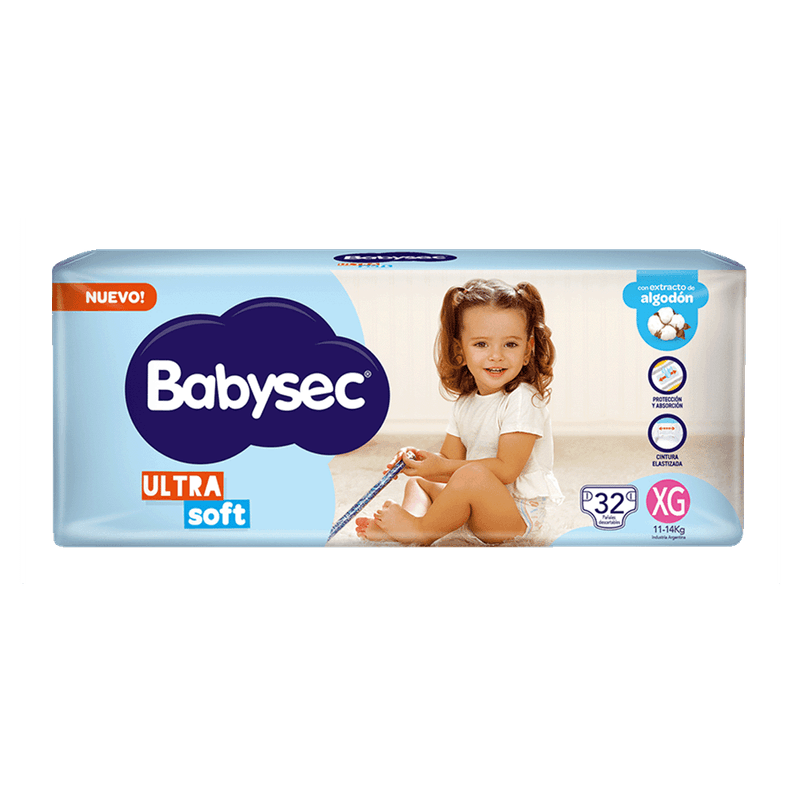 Pañales BABYSEC Ultrasoft XG 32u