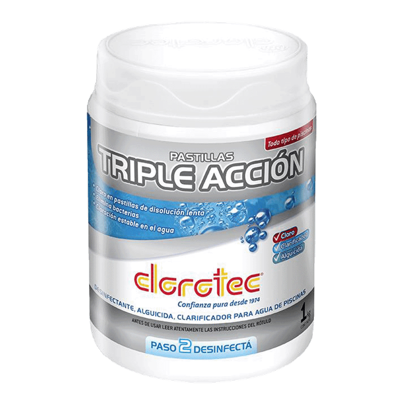 Pastillas De Cloro CLOROTEC Triple Accion 1k