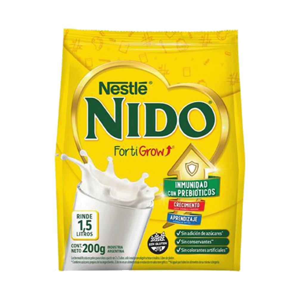 Nido Fortigrow Leche en Polvo 200 Grs