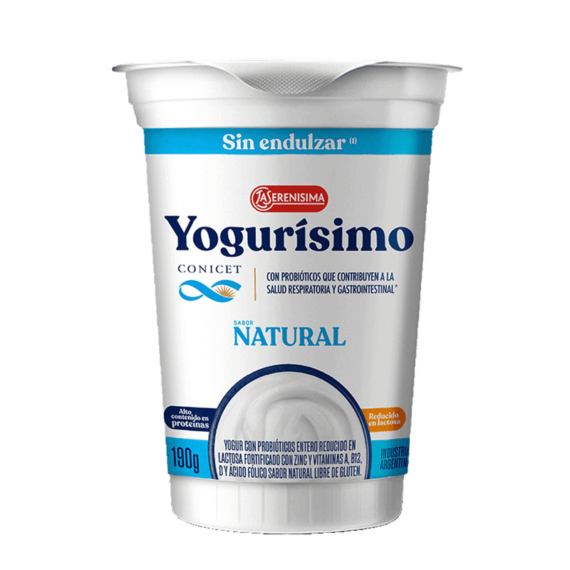 Yogur YOGURISIMO Natural Sin Endulzar 190g