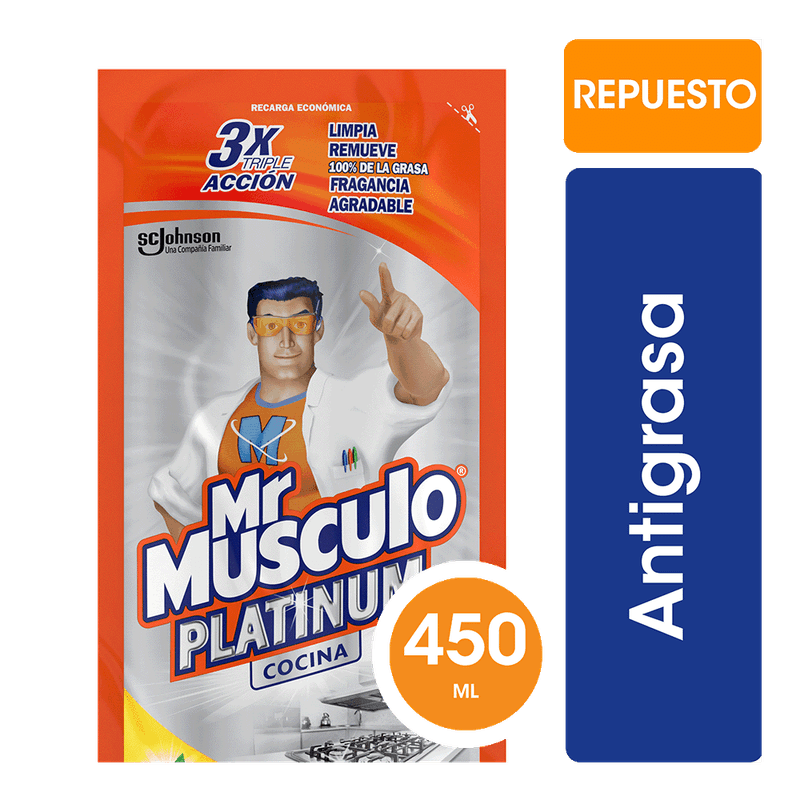 Limpiador Liquido MR MUSCULO Extrapower Doy Pack 450ml