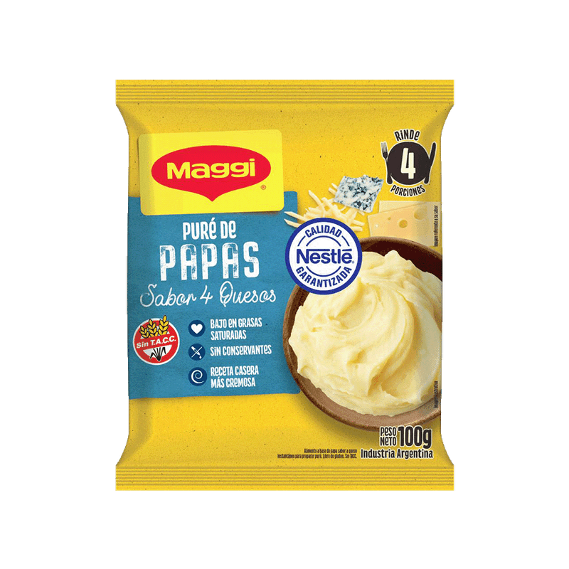 Pure Papas MAGGI 4 Quesos 100g