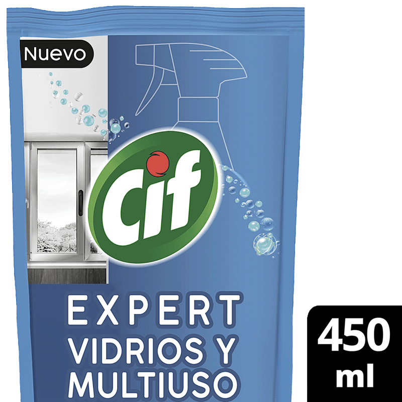 Limpiador Liquido CIF Expert Vidrio y Multisuperficie 450ml