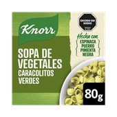 Sopa KNORR Vegetales Caracolitos Espinaca Puerro Pimienta 80g