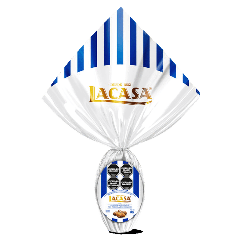 Huevo Pascua LACASA Chocolate Blanco Con Almendras 80g