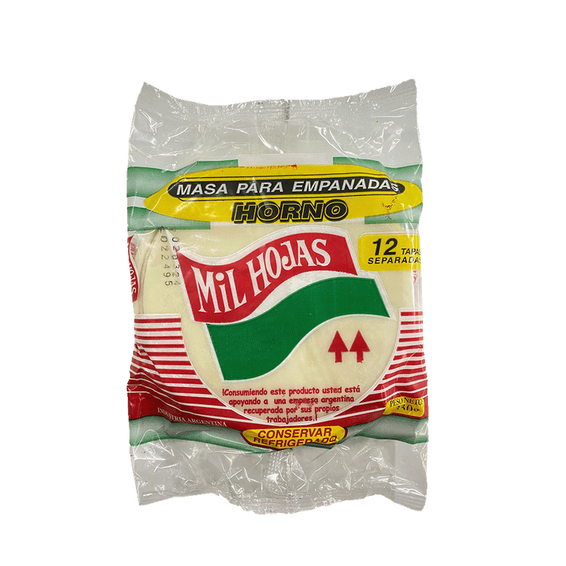 Discos MIL HOJAS Para Empanadas Horno 330g 12u