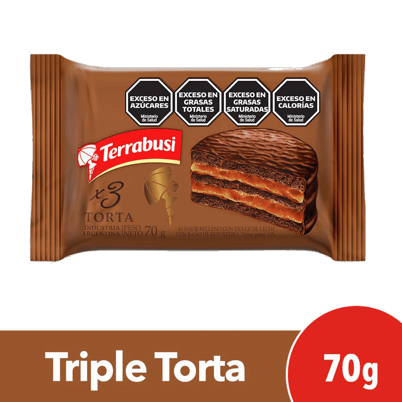 Alfajor TERRABUSI Triple TORTA Chocolate 70g