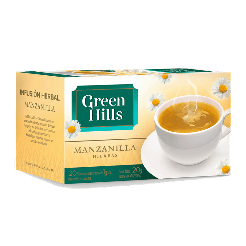 Té GREEN HILLS Manzanilla Ensobrados 20u