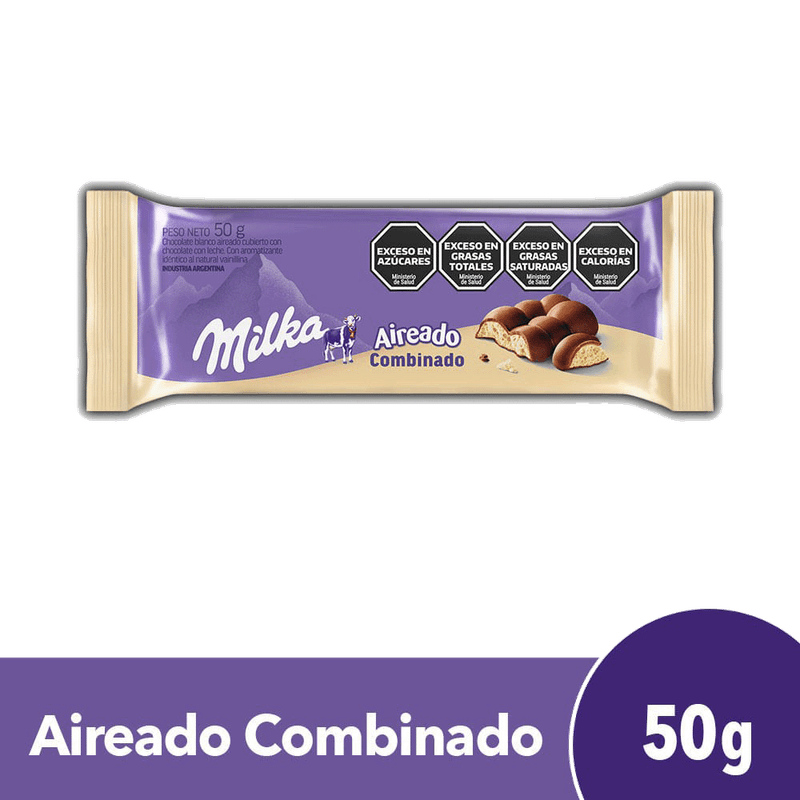 Chocolate MILKA Aireado Combinado 50g