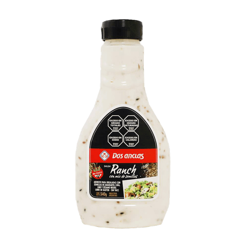 Salsa DOS ANCLAS Ranch Semillas 340g