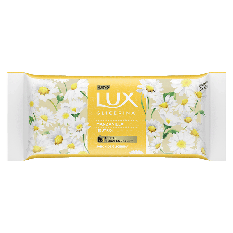 Jabon De Tocador LUX Glicerina Manzanilla Pack3 90g