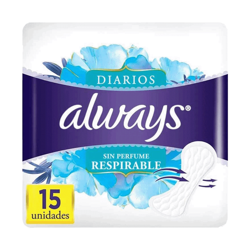 Protectores Diarios ALWAYS Plus Respirable 15u