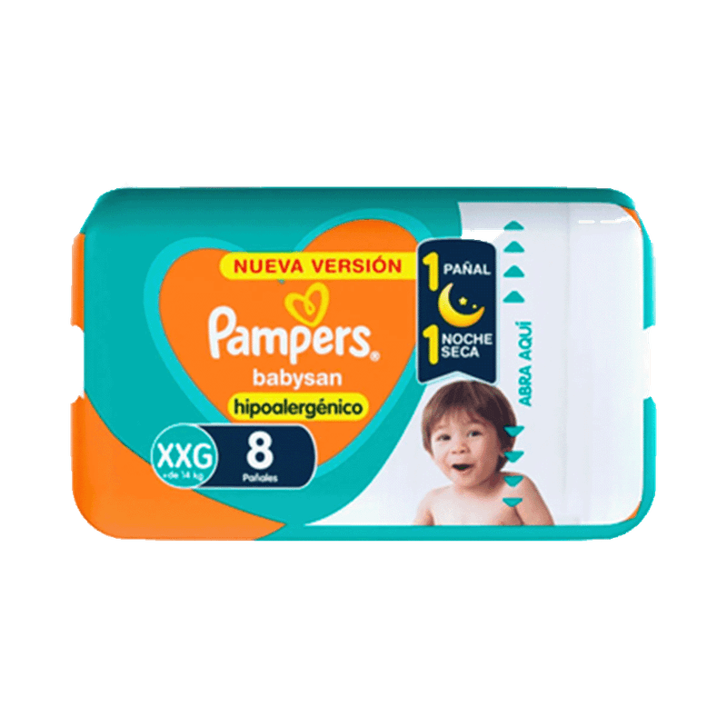 Pañales PAMPERS Babysan XXG 8u