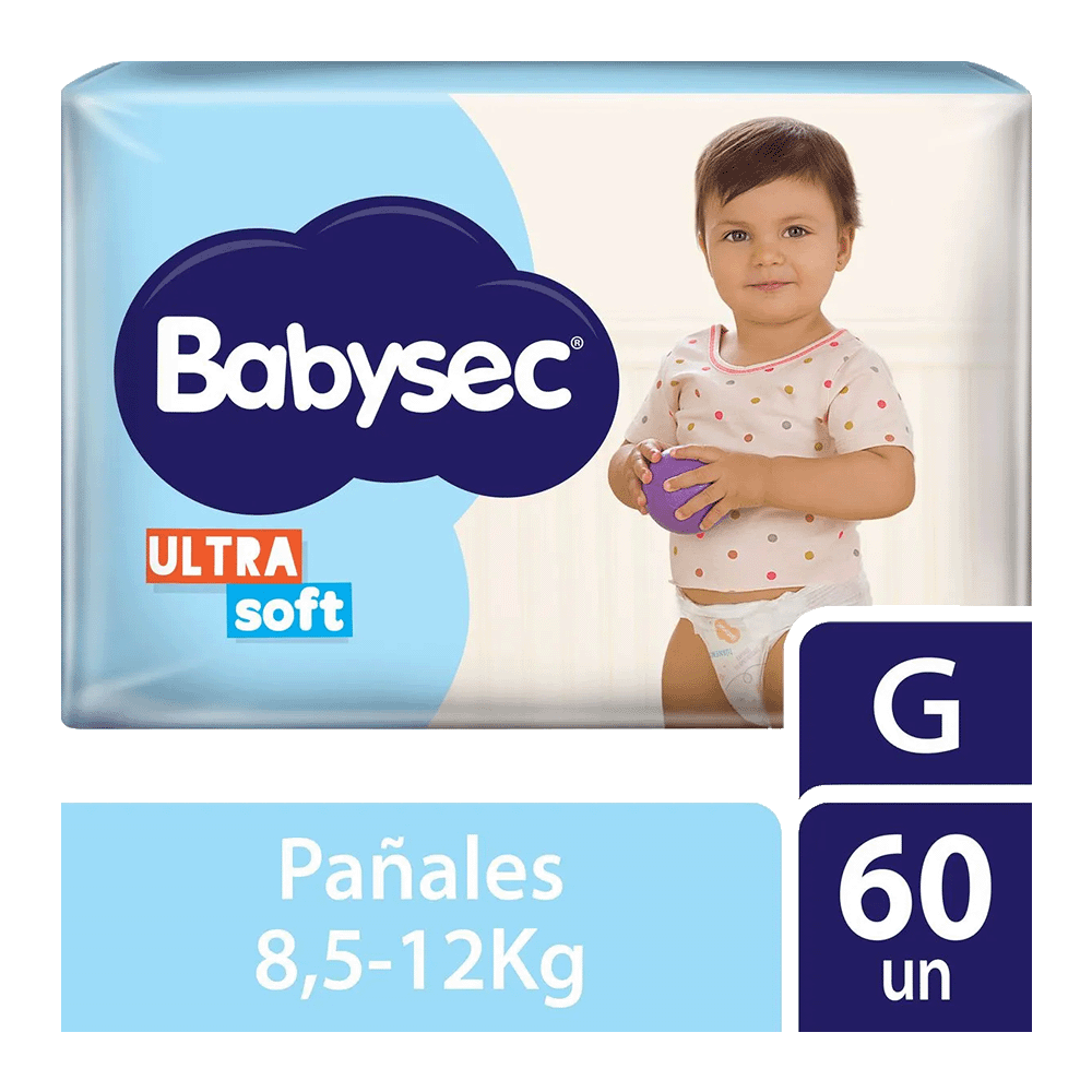 Pañales Babysec Ultrasoft gr 60 un