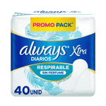 Portectores Diarios ALWAYS Respirables Sin Perfume 40u