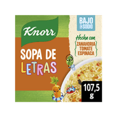 Sopa KNORR Letras Zanahoria Tomate Espinaca 107.5g