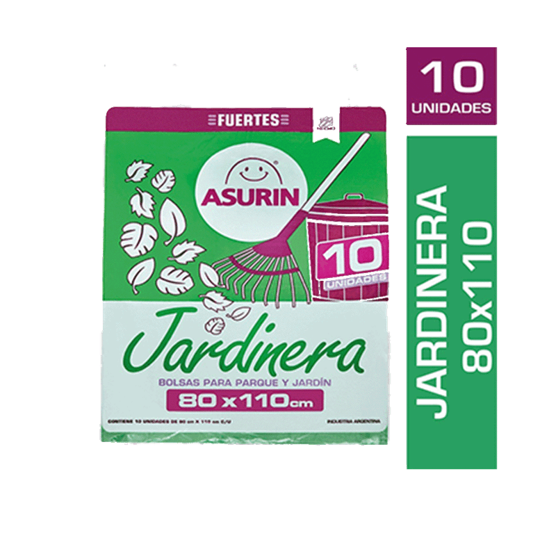 Bolsa Residuo ASURIN Jardineria Verdes (80x110) 10u