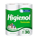 Papel Higiénico HIGIENOL Texturado Hoja Simple 30mts 4u