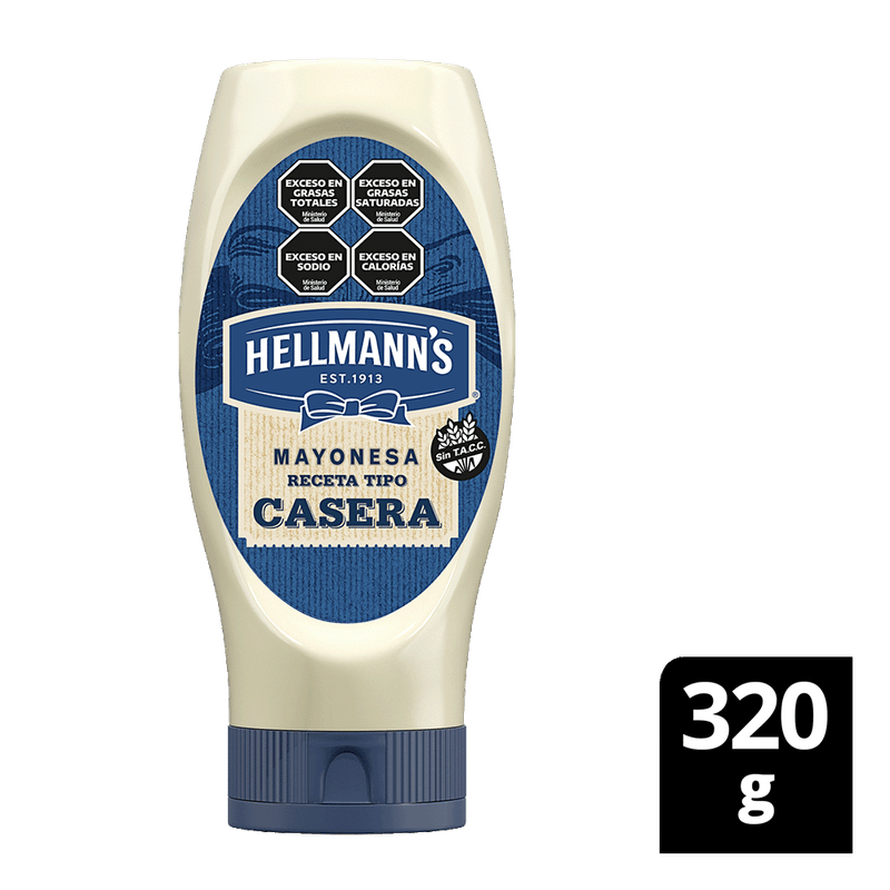 Mayonesa HELLMANN S Receta Tipo Casera Sqz 320g