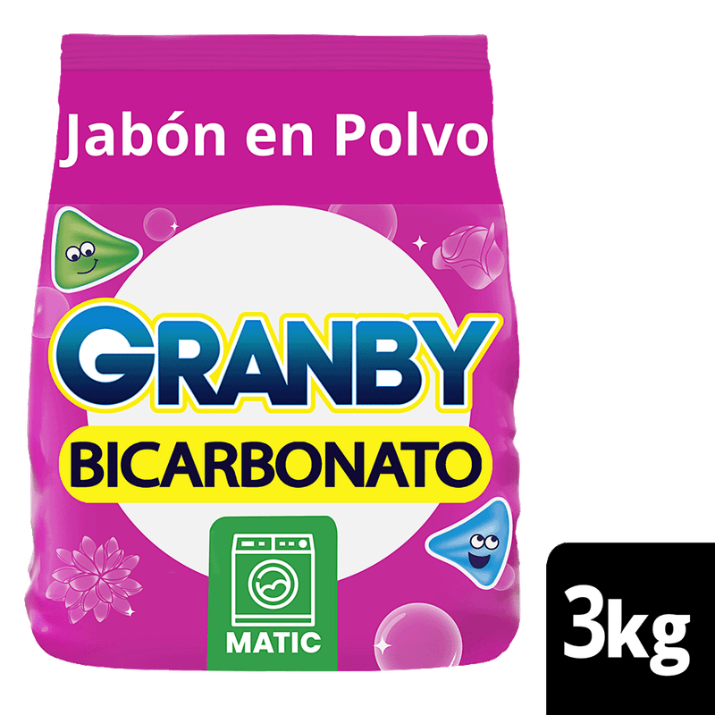 Jabon Polvo GRANBY Matic Rosas 3k