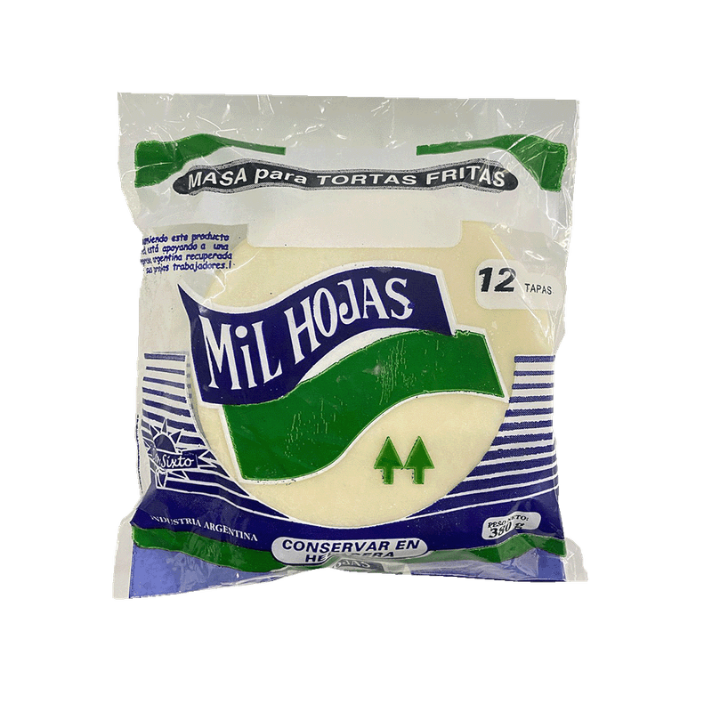 Discos MIL HOJAS p/Torta Fritas 380g 12u