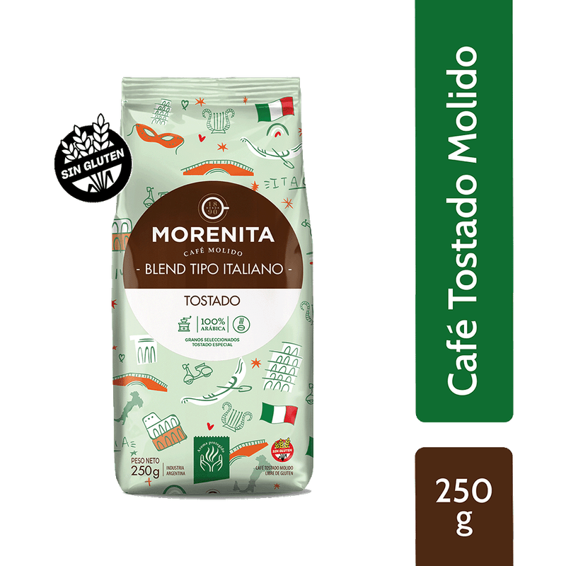 Cafe LA MORENITA Molido Tostado Italia 250g