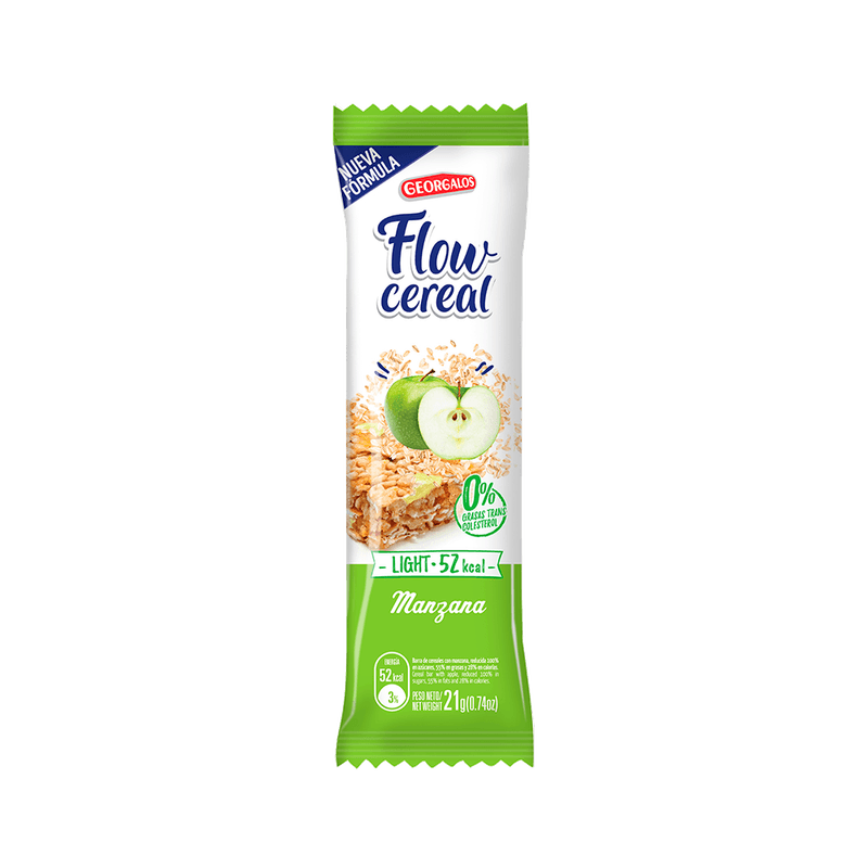 Barra De Cereal FLOW Manzana Light 23g