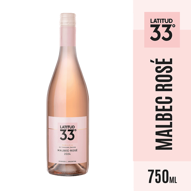 Vino LATITUD 33 Malbec Rose 750c