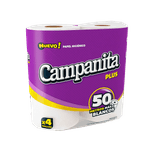 Papel Higienico CAMPANITA Plus 50 Metros 4u